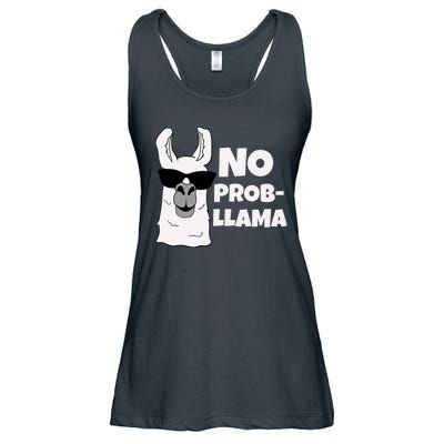 No Probllama Llama Problem Funny Ladies Essential Flowy Tank