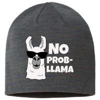 No Probllama Llama Problem Funny Sustainable Beanie