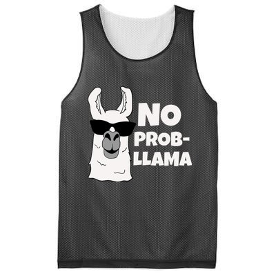 No Probllama Llama Problem Funny Mesh Reversible Basketball Jersey Tank