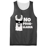 No Probllama Llama Problem Funny Mesh Reversible Basketball Jersey Tank