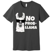 No Probllama Llama Problem Funny Premium T-Shirt