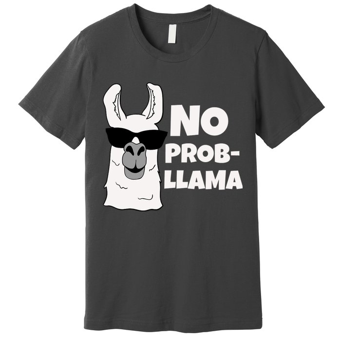 No Probllama Llama Problem Funny Premium T-Shirt