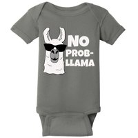 No Probllama Llama Problem Funny Baby Bodysuit