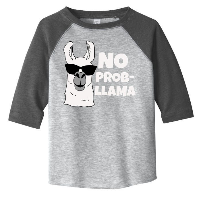 No Probllama Llama Problem Funny Toddler Fine Jersey T-Shirt