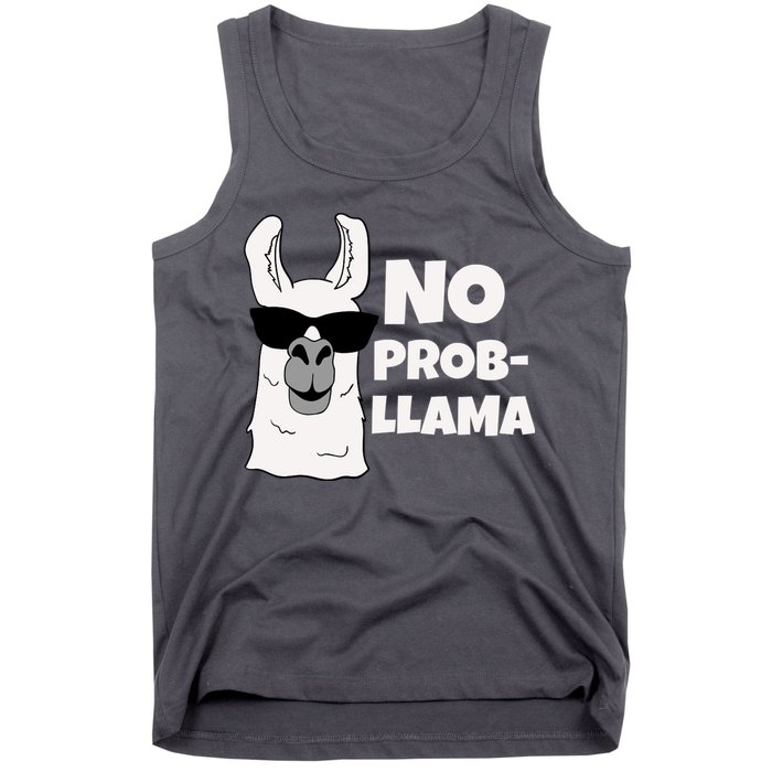 No Probllama Llama Problem Funny Tank Top