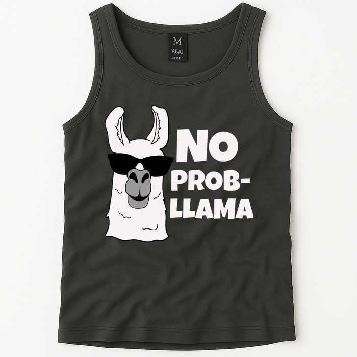 No Probllama Llama Problem Funny Tank Top