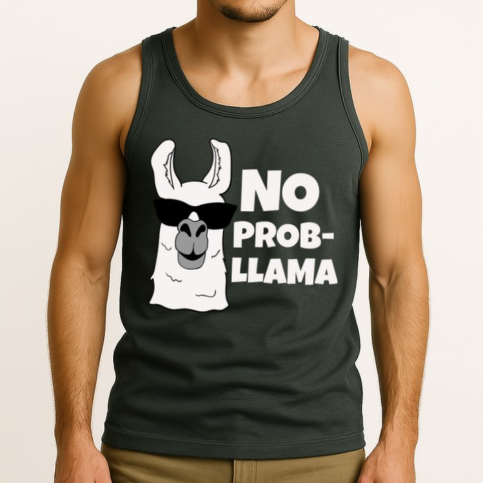 No Probllama Llama Problem Funny Tank Top