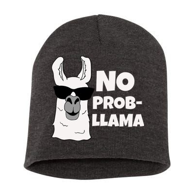 No Probllama Llama Problem Funny Short Acrylic Beanie