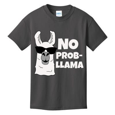 No Probllama Llama Problem Funny Kids T-Shirt