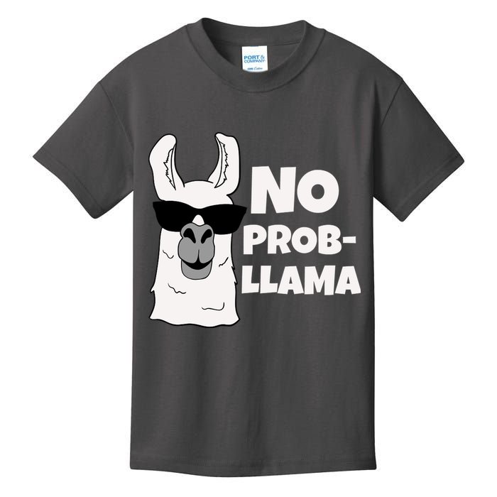 No Probllama Llama Problem Funny Kids T-Shirt