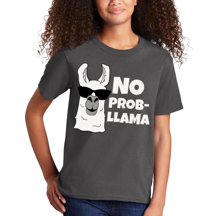 No Probllama Llama Problem Funny Kids T-Shirt