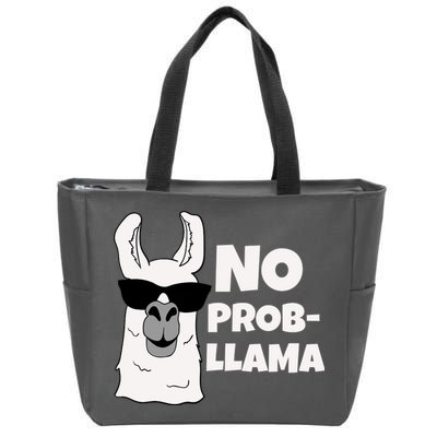 No Probllama Llama Problem Funny Zip Tote Bag