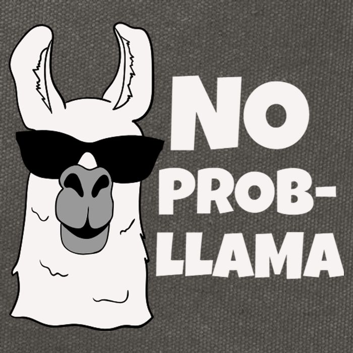 No Probllama Llama Problem Funny Cotton Canvas Backpack