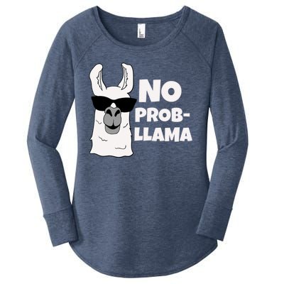 No Probllama Llama Problem Funny Women's Perfect Tri Tunic Long Sleeve Shirt