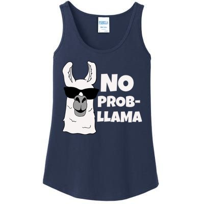 No Probllama Llama Problem Funny Ladies Essential Tank