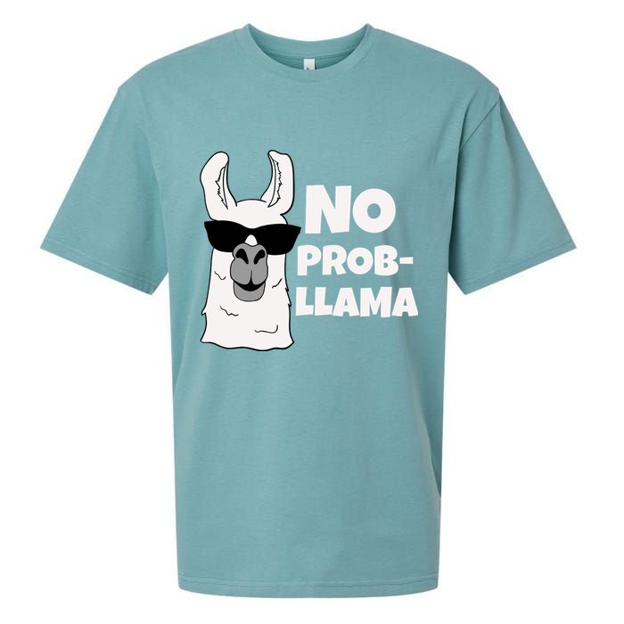 No Probllama Llama Problem Funny Sueded Cloud Jersey T-Shirt