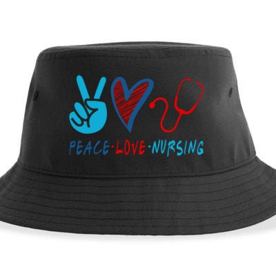 Nurse , Peace, Love, Nursing Sustainable Bucket Hat