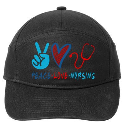 Nurse , Peace, Love, Nursing 7-Panel Snapback Hat