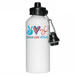 Nurse , Peace, Love, Nursing Aluminum Water Bottle