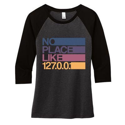 No Place Like 127.0.0.1 Localhost Geek Women's Tri-Blend 3/4-Sleeve Raglan Shirt
