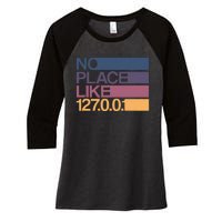 No Place Like 127.0.0.1 Localhost Geek Women's Tri-Blend 3/4-Sleeve Raglan Shirt