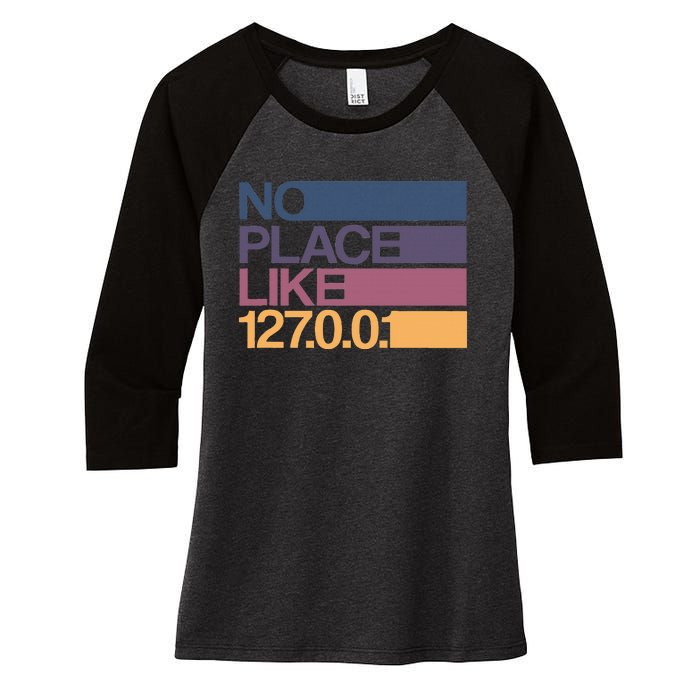 No Place Like 127.0.0.1 Localhost Geek Women's Tri-Blend 3/4-Sleeve Raglan Shirt