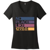 No Place Like 127.0.0.1 Localhost Geek Women's V-Neck T-Shirt