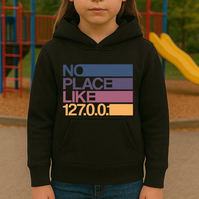 No Place Like 127.0.0.1 Localhost Geek Kids Hoodie