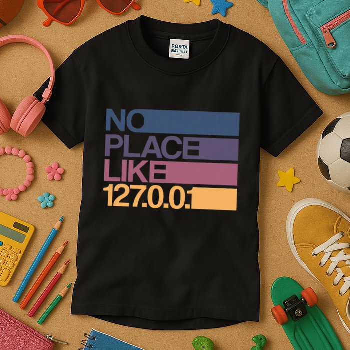 No Place Like 127.0.0.1 Localhost Geek Kids T-Shirt