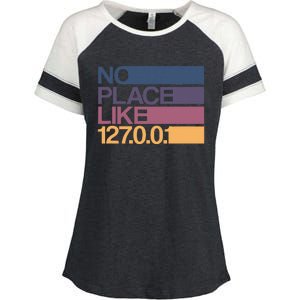 No Place Like 127.0.0.1 Localhost Geek Enza Ladies Jersey Colorblock Tee