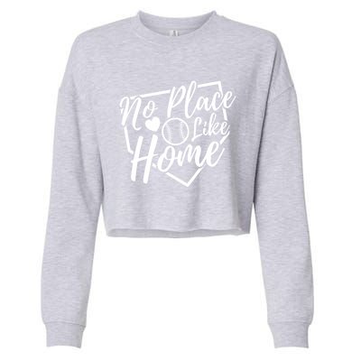 No Place Like Home Baseball Mom Life Game Day Cheer Mom Cropped Pullover Crew