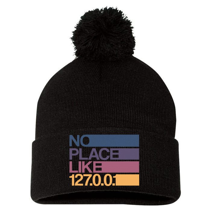 No Place Like 127.0.0.1 Localhost Geek Pom Pom 12in Knit Beanie