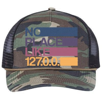 No Place Like 127.0.0.1 Localhost Geek Retro Rope Trucker Hat Cap