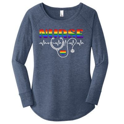 Nurse Pride Lgbt Gift Women's Perfect Tri Tunic Long Sleeve Shirt