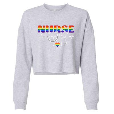 Nurse Pride Lgbt Gift Cropped Pullover Crew