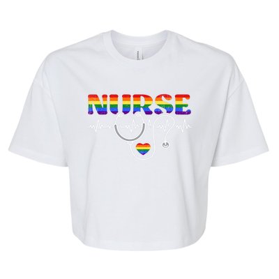 Nurse Pride Lgbt Gift Bella+Canvas Jersey Crop Tee