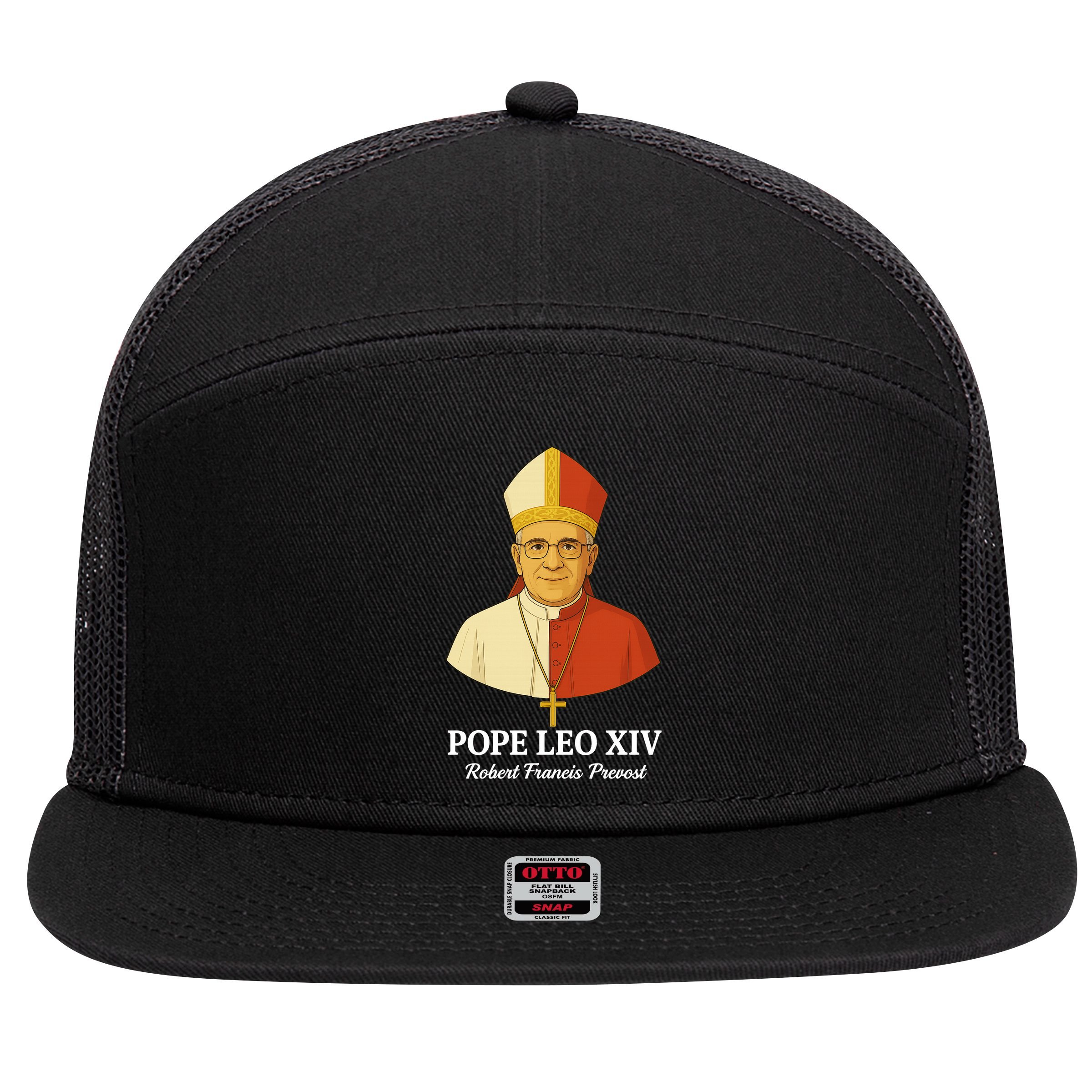 New Pope Leo XIV May 8th, 2025 Robert Francis Prevost 7 Panel Mesh Trucker Snapback Hat