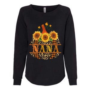 Nana Pumpkin Leopard Print Sunflower Buffalo Plaid Grandma Gift Womens California Wash Sweatshirt