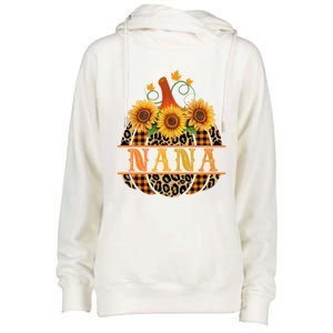 Nana Pumpkin Leopard Print Sunflower Buffalo Plaid Grandma Gift Womens Funnel Neck Pullover Hood