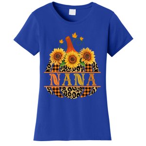 Nana Pumpkin Leopard Print Sunflower Buffalo Plaid Grandma Gift Women's T-Shirt