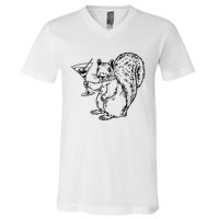 NPR Planet Money Squirrel V-Neck T-Shirt