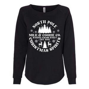 North Pole Milk And Cookie Co Gingerbread Christmas Bakery Womens California Wash Sweatshirt