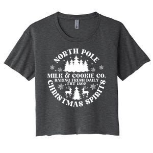 North Pole Milk And Cookie Co Gingerbread Christmas Bakery Women's Crop Top Tee