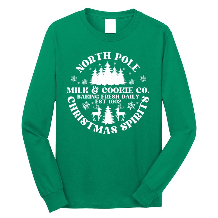 North Pole Milk And Cookie Co Gingerbread Christmas Bakery Long Sleeve Shirt