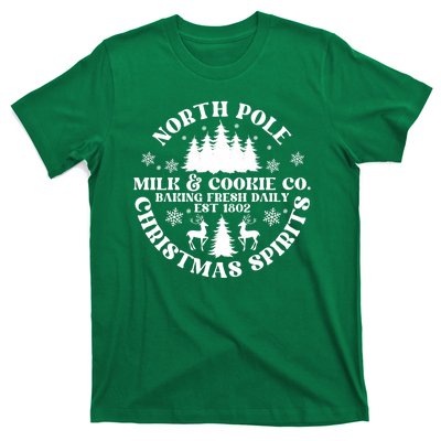 North Pole Milk And Cookie Co Gingerbread Christmas Bakery T-Shirt