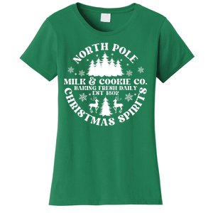 North Pole Milk And Cookie Co Gingerbread Christmas Bakery Women's T-Shirt