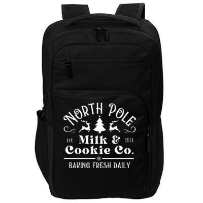 North Pole Milk And Cookie Co Vintage Christmas Company Impact Tech Backpack