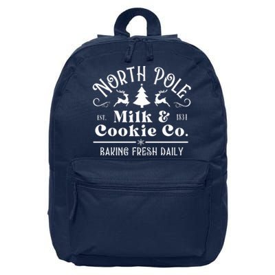 North Pole Milk And Cookie Co Vintage Christmas Company 16 in Basic Backpack