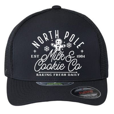 North Pole Milk And Cookie Co Funny Baking Christmas Costume Flexfit Unipanel Trucker Cap