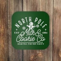 North Pole Milk And Cookie Co Funny Baking Christmas Costume Coaster